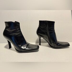 Black Leather Ankle Boots – Size 7